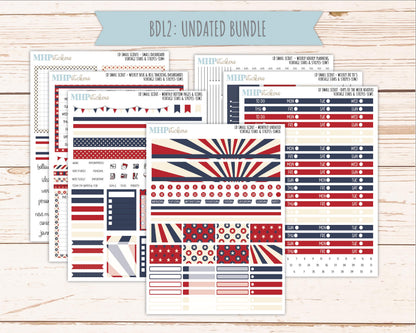 JULY 2026 Stickers for the Small Scout Planner. For Laurel Denise Planners. "Vintage Stars & Stripes" ||SS