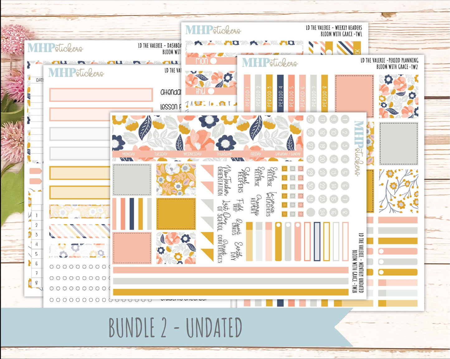 JULY Stickers for The Valerie Laurel Denise Planner "Bloom with Grace" || TC