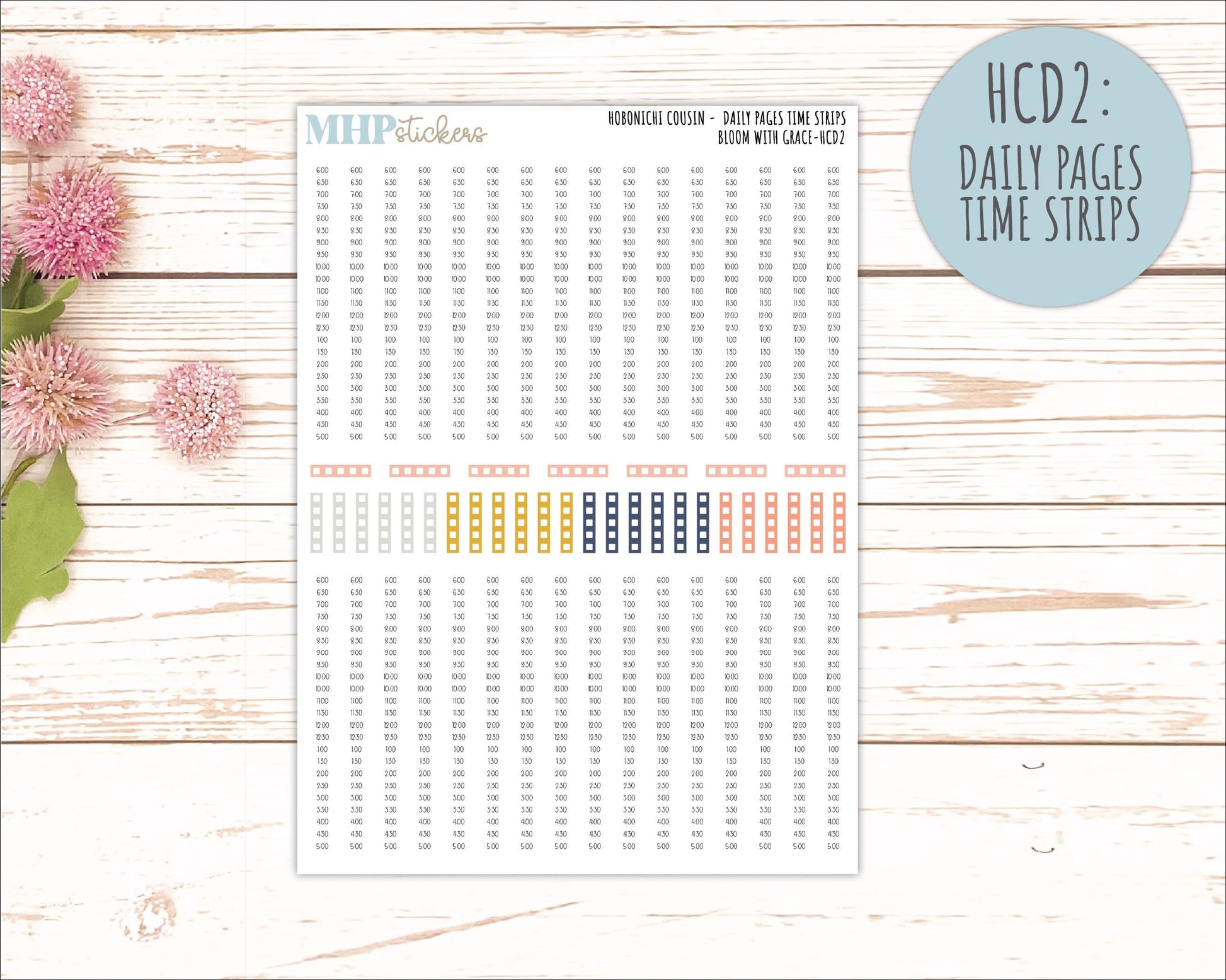 JULY 2026 Stickers for Hobonichi Cousin. A5 Planners "Bloom with Grace" || HC