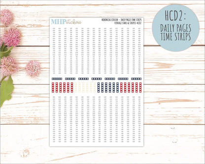 JULY 2026 Stickers for Hobonichi Cousin. A5 Planners "Vintage Stars & Stripes" || HC