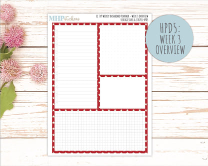 JULY Stickers for Happy Planner Classic Dashboard Layout. 2026 Collection. "Vintage Stars & Stripes" || HPD