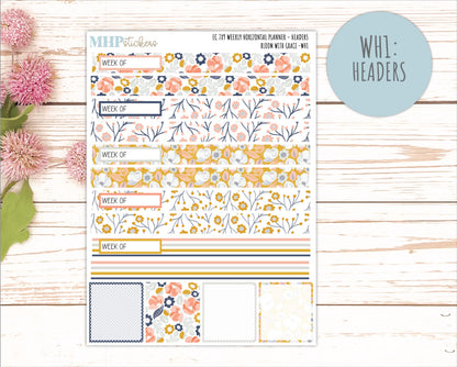 JULY Weekly Horizontal Planning Kit for 7x9 Erin Condren Planners. 2026 Collection "Blomom with Grace" || ECWH