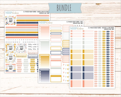 JULY Weekly Hourly Planning Kits for 7x9 Erin Condren Planners. 2026 Collection "Bloom with Grace" || ECWHR