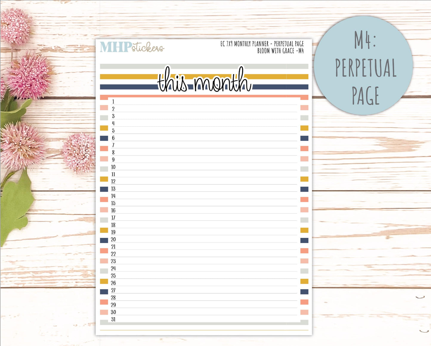 JULY Monthly Kit for 7x9 Erin Condren Planners. 2026 Collection "Bloom with Grace" || ECM
