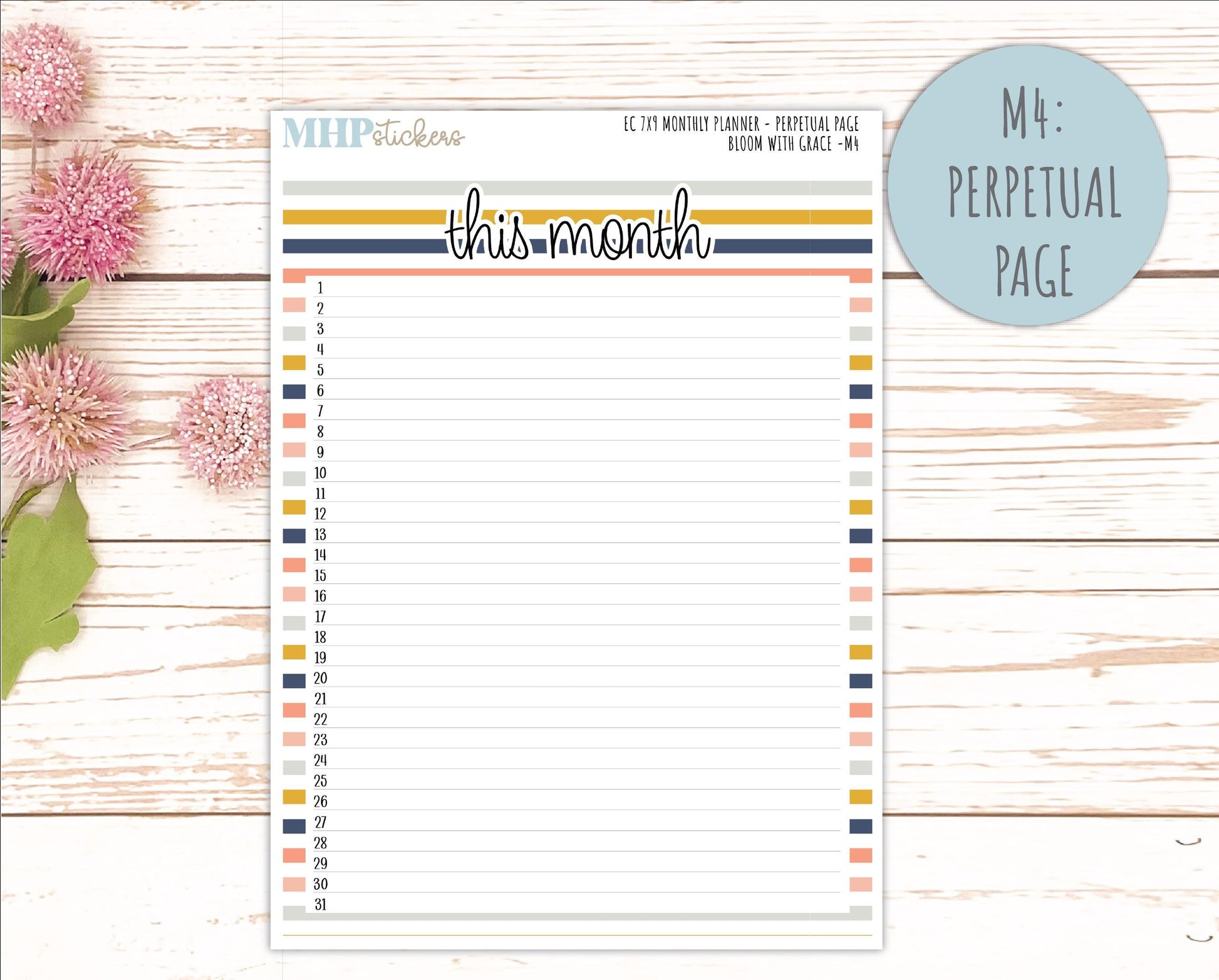 JULY Monthly Kit for 7x9 Erin Condren Planners. 2026 Collection "Bloom with Grace" || ECM