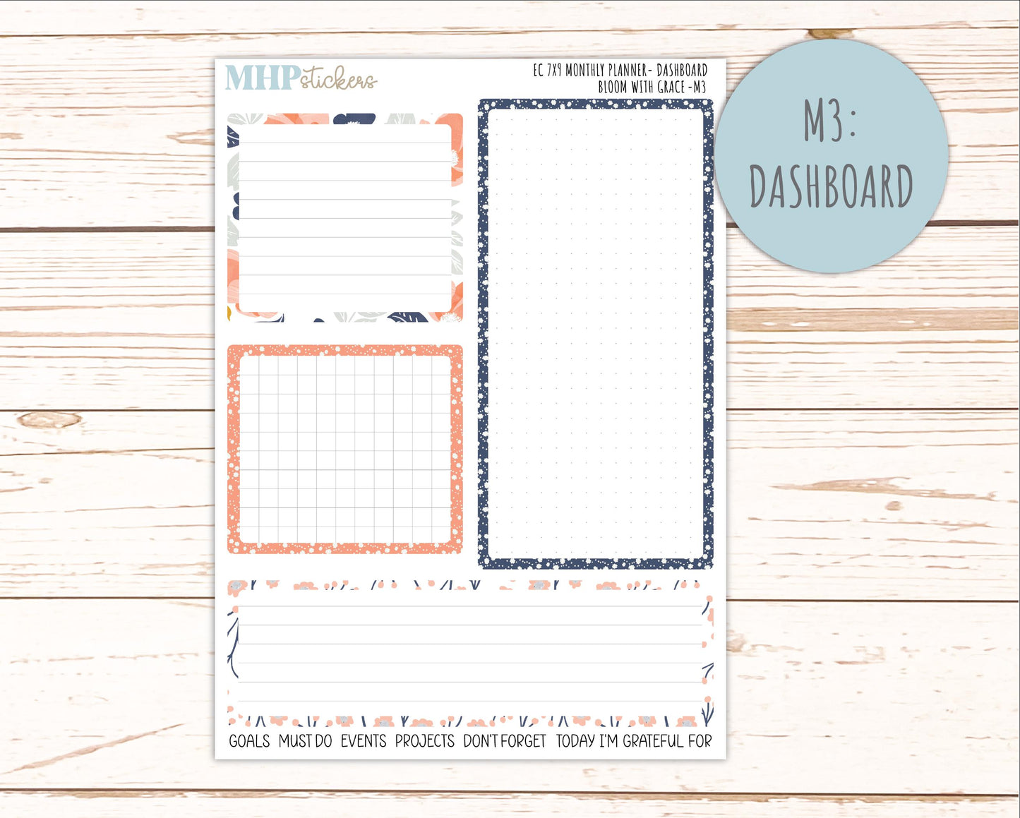 JULY Monthly Kit for 7x9 Erin Condren Planners. 2026 Collection "Bloom with Grace" || ECM