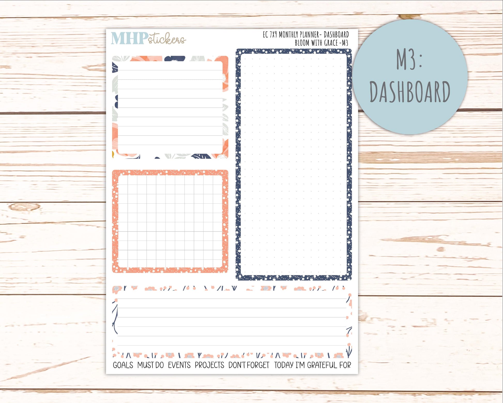 JULY Monthly Kit for 7x9 Erin Condren Planners. 2026 Collection "Bloom with Grace" || ECM
