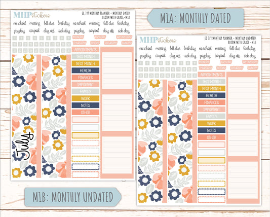 JULY Monthly Kit for 7x9 Erin Condren Planners. 2026 Collection "Bloom with Grace" || ECM