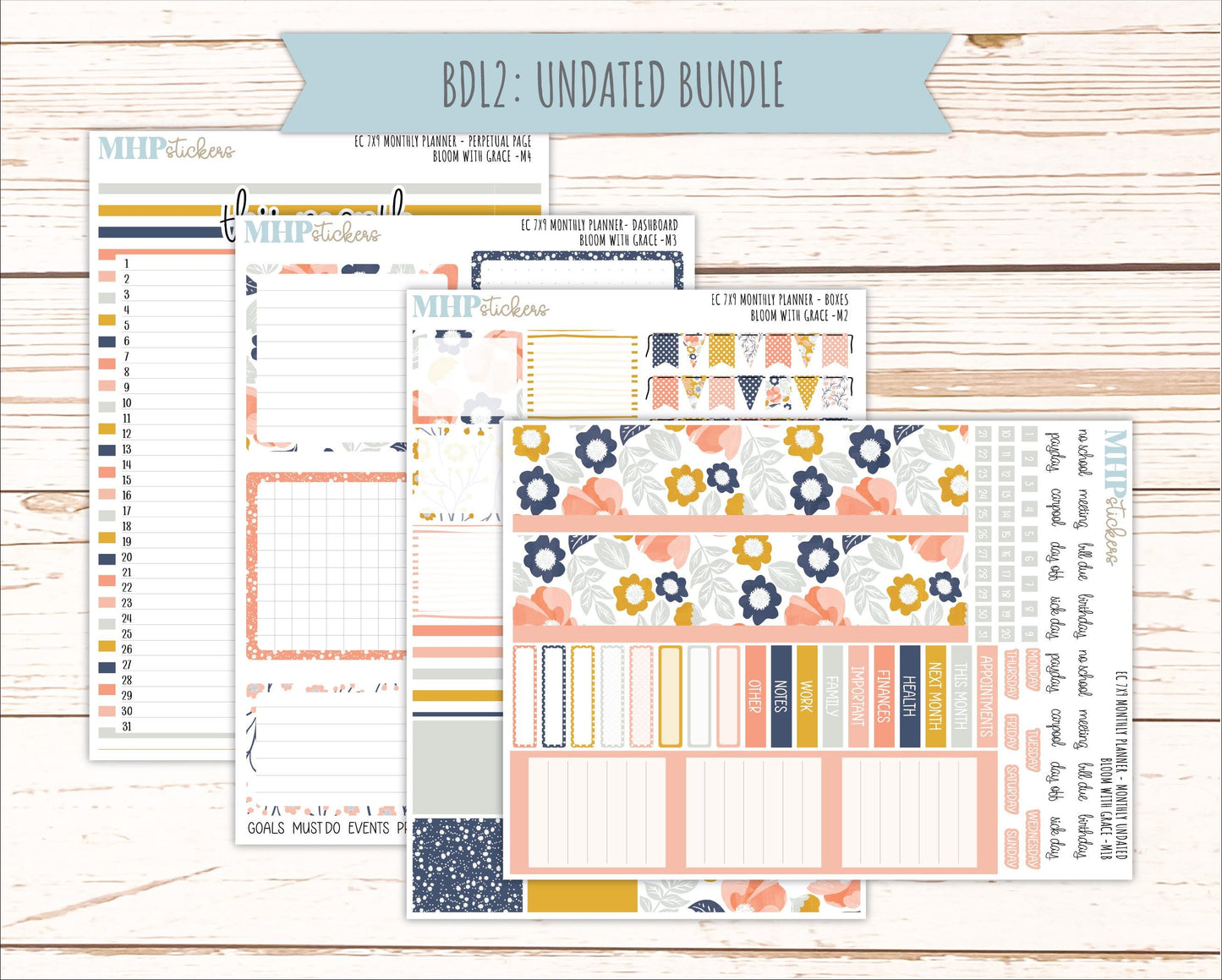 JULY Monthly Kit for 7x9 Erin Condren Planners. 2026 Collection "Bloom with Grace" || ECM