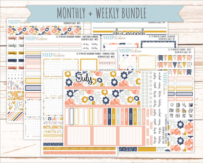 JULY Weekly Dashboard Kit for 7x9 Erin Condren Planners. 2026 Collection "Bloom with Grace" || ECWDS