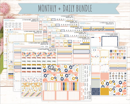 JULY Daily Duo Sticker Kit for 7x9 Erin Condren Planners. 2026 Collection "Bloom with Grace" || ECDD