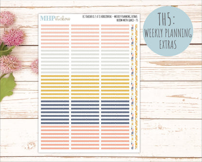 JULY Stickers for EC Teacher Lesson Planner - Horizontal Layout. 2026 Collection "Bloom with Grace" || ECTH