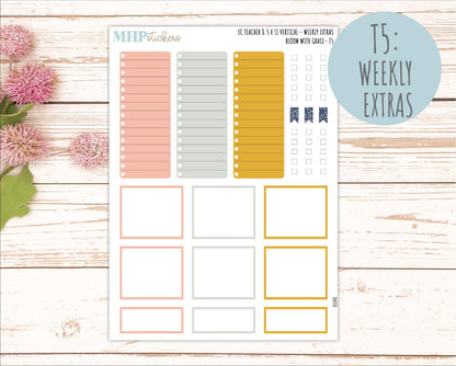 JULY Stickers for EC Teacher Lesson Planner - Vertical Layout. 2026 Collection "Bloom with Grace" || ECTV