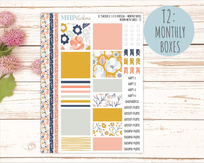 JULY Stickers for EC Teacher Lesson Planner - Vertical Layout. 2026 Collection "Bloom with Grace" || ECTV