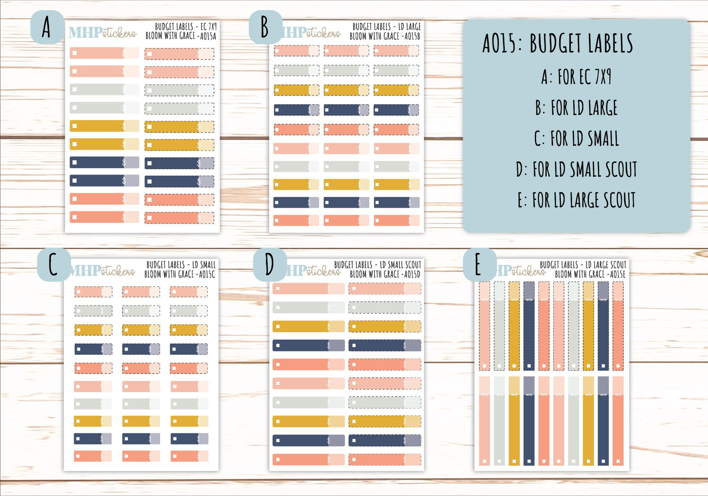 Basic Labels & Habit Trackers. ADD-Ons for Monthly Kits "Bloom with Grace" || AOBL