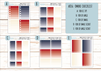 Basic Labels & Habit Trackers. ADD-Ons for Monthly Kits "Vintage Stars and Stripes" || AOBL
