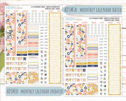 JULY Monthly Kit for A5 Erin Condren Dashboard Planners. 2026 Collection "Bloom with Grace" || ECADS