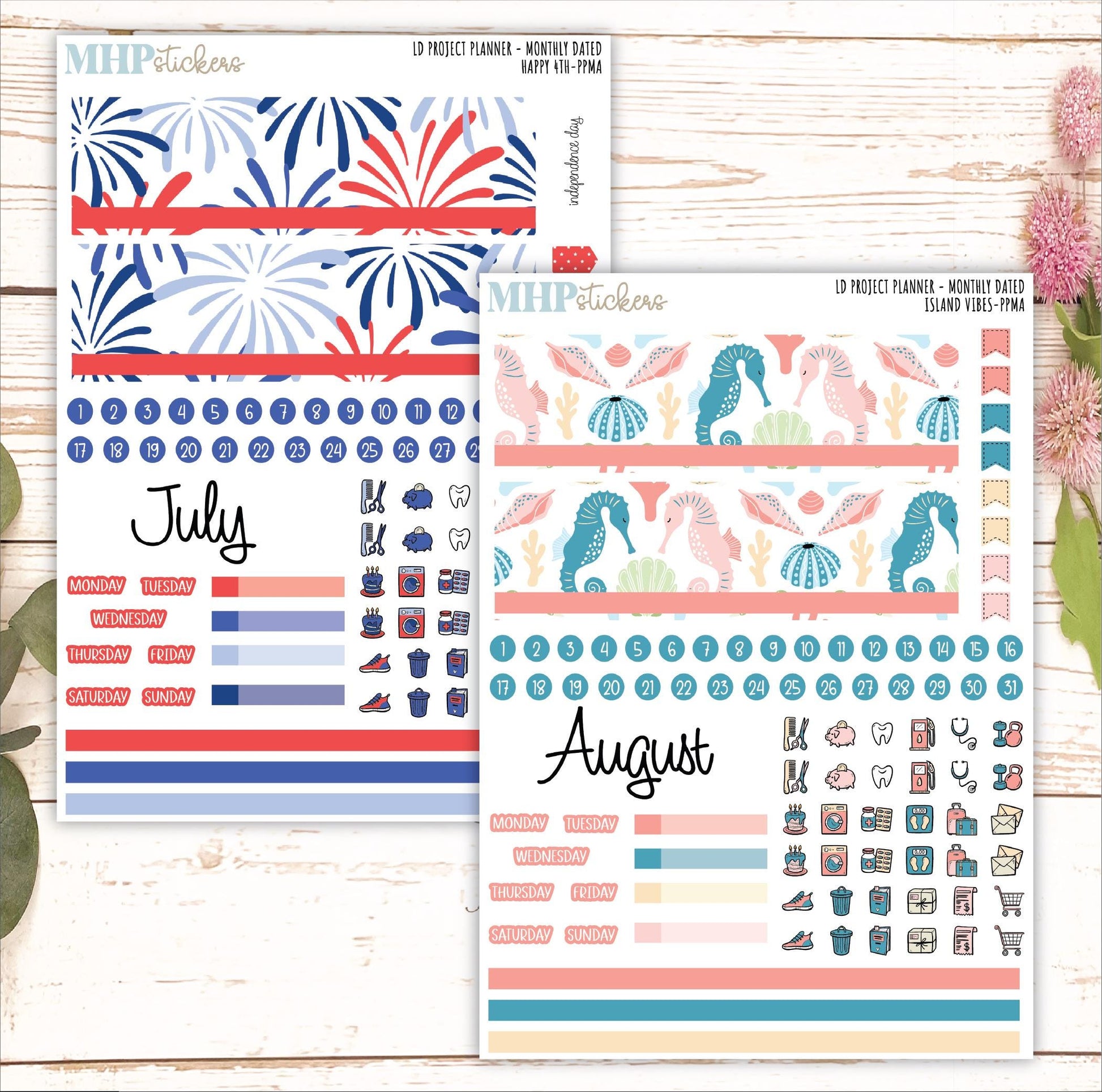 12 Monthly Sheet Set for Laurel Denise's Large Rose Planner (Formerly Project Planner). 2025 Designs || LD442