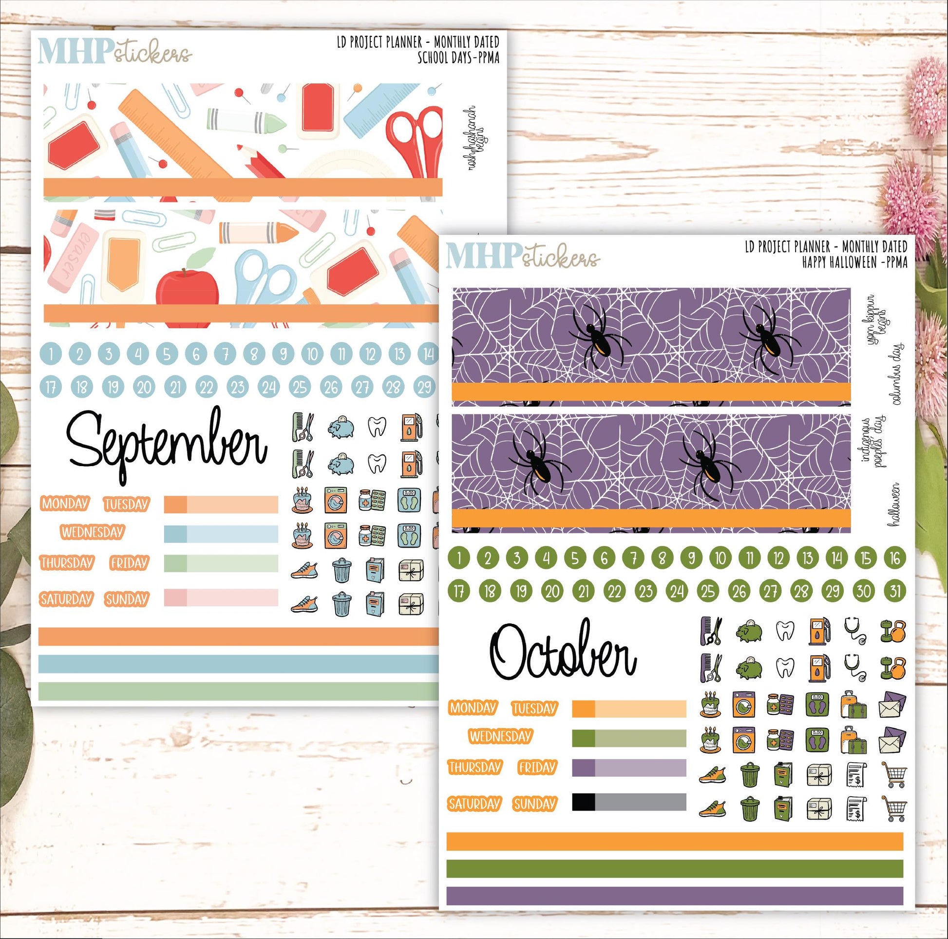 12 Monthly Sheet Set for Laurel Denise's Large Rose Planner (Formerly Project Planner). 2025 Designs || LD442