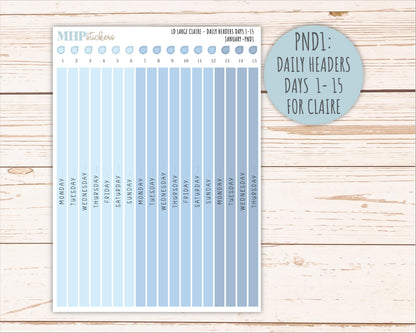 JANUARY Neutral Color Stickers for the Large Scout & Claire Laurel Denise Planners || PTN26