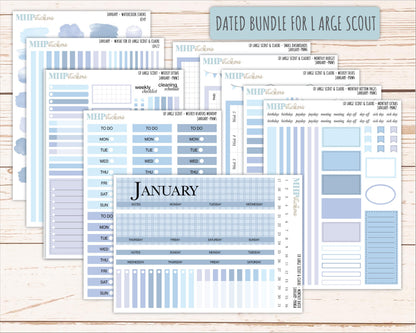 JANUARY Neutral Color Stickers for the Large Scout & Claire Laurel Denise Planners || PTN26