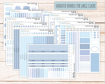 JANUARY Neutral Color Stickers for the Large Scout & Claire Laurel Denise Planners || PTN26