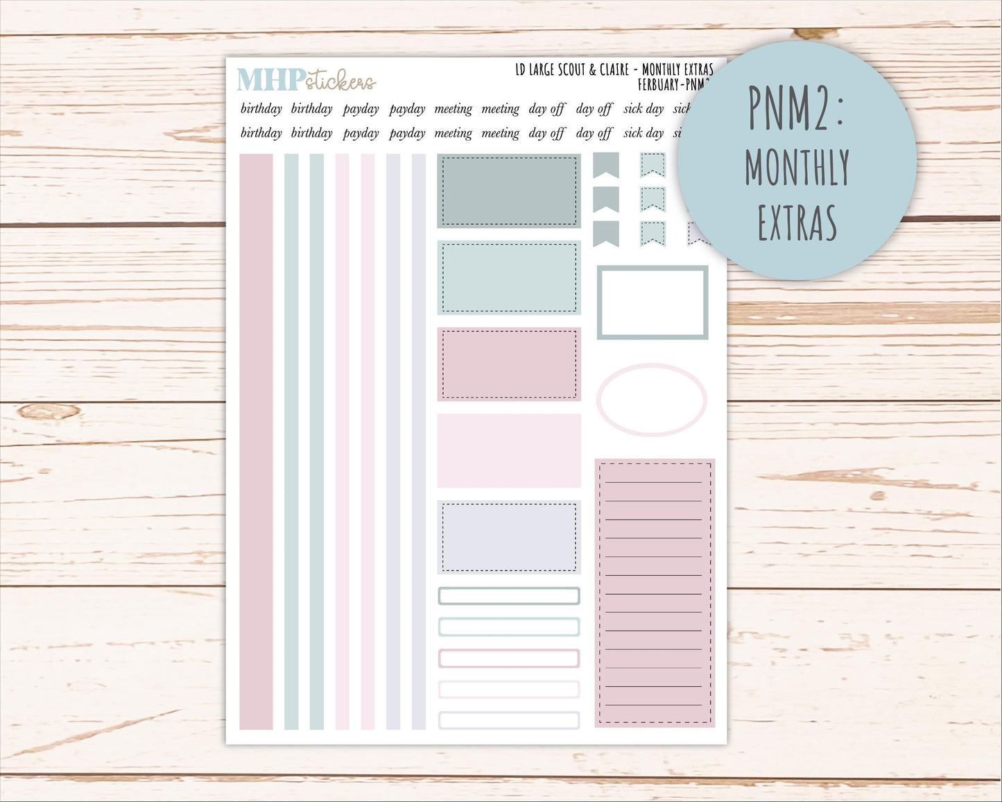 FEBRUARY Neutral Color Stickers for the Large Scout & Claire Laurel Denise Planners || PTN26