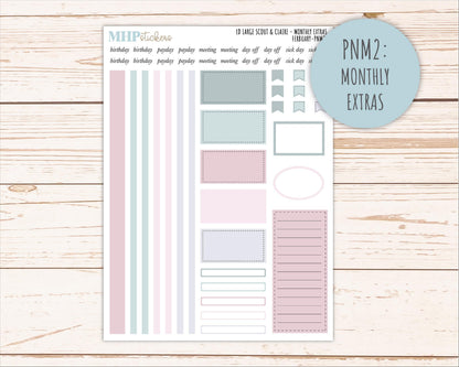 FEBRUARY Neutral Color Stickers for the Large Scout & Claire Laurel Denise Planners || PTN26