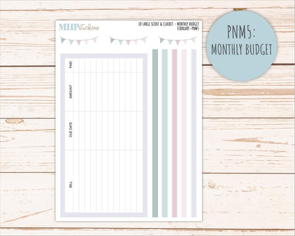 FEBRUARY Neutral Color Stickers for the Large Scout & Claire Laurel Denise Planners || PTN26