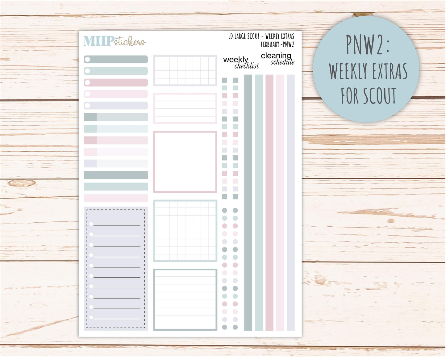 FEBRUARY Neutral Color Stickers for the Large Scout & Claire Laurel Denise Planners || PTN26