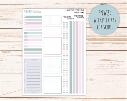 FEBRUARY Neutral Color Stickers for the Large Scout & Claire Laurel Denise Planners || PTN26
