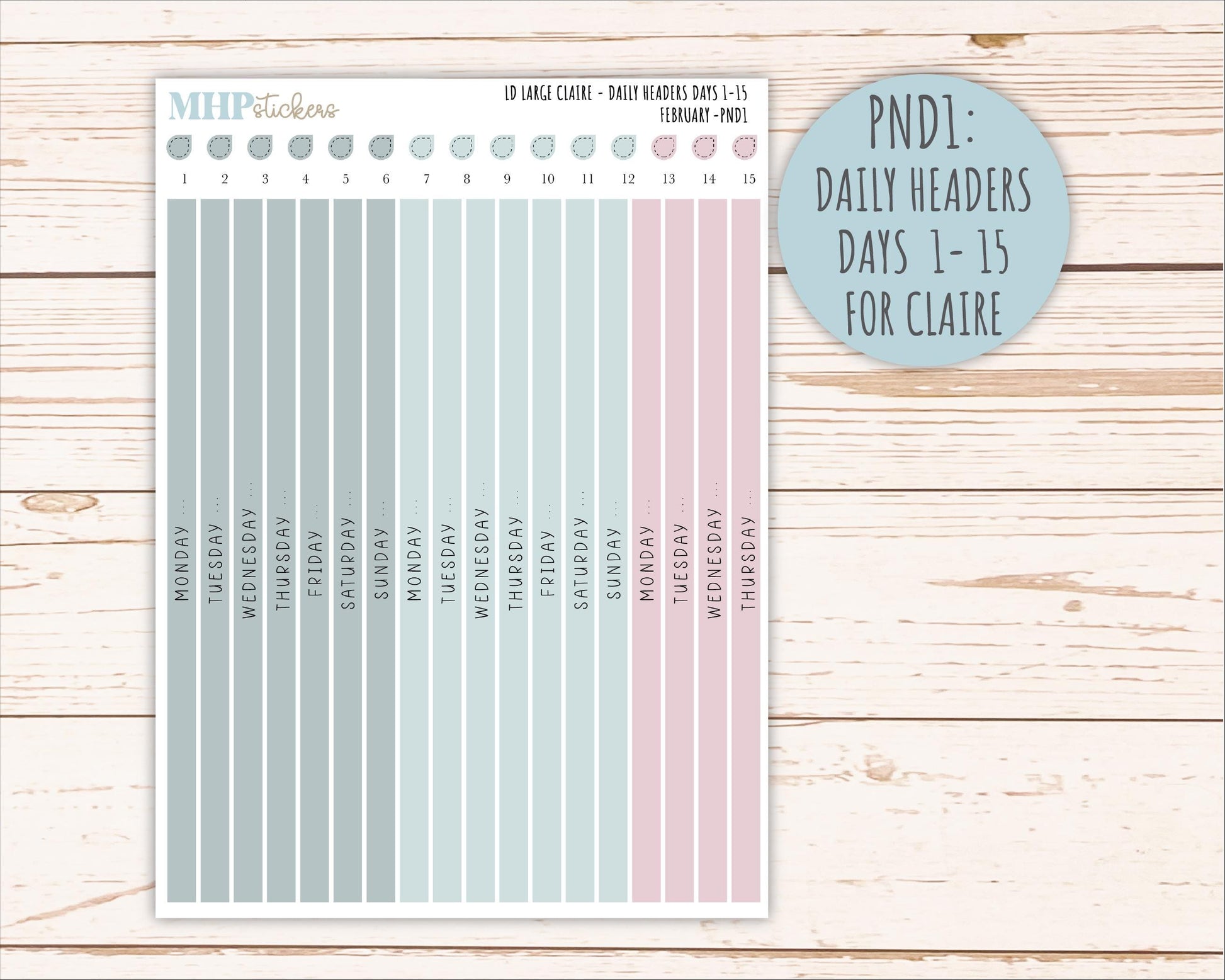 FEBRUARY Neutral Color Stickers for the Large Scout & Claire Laurel Denise Planners || PTN26