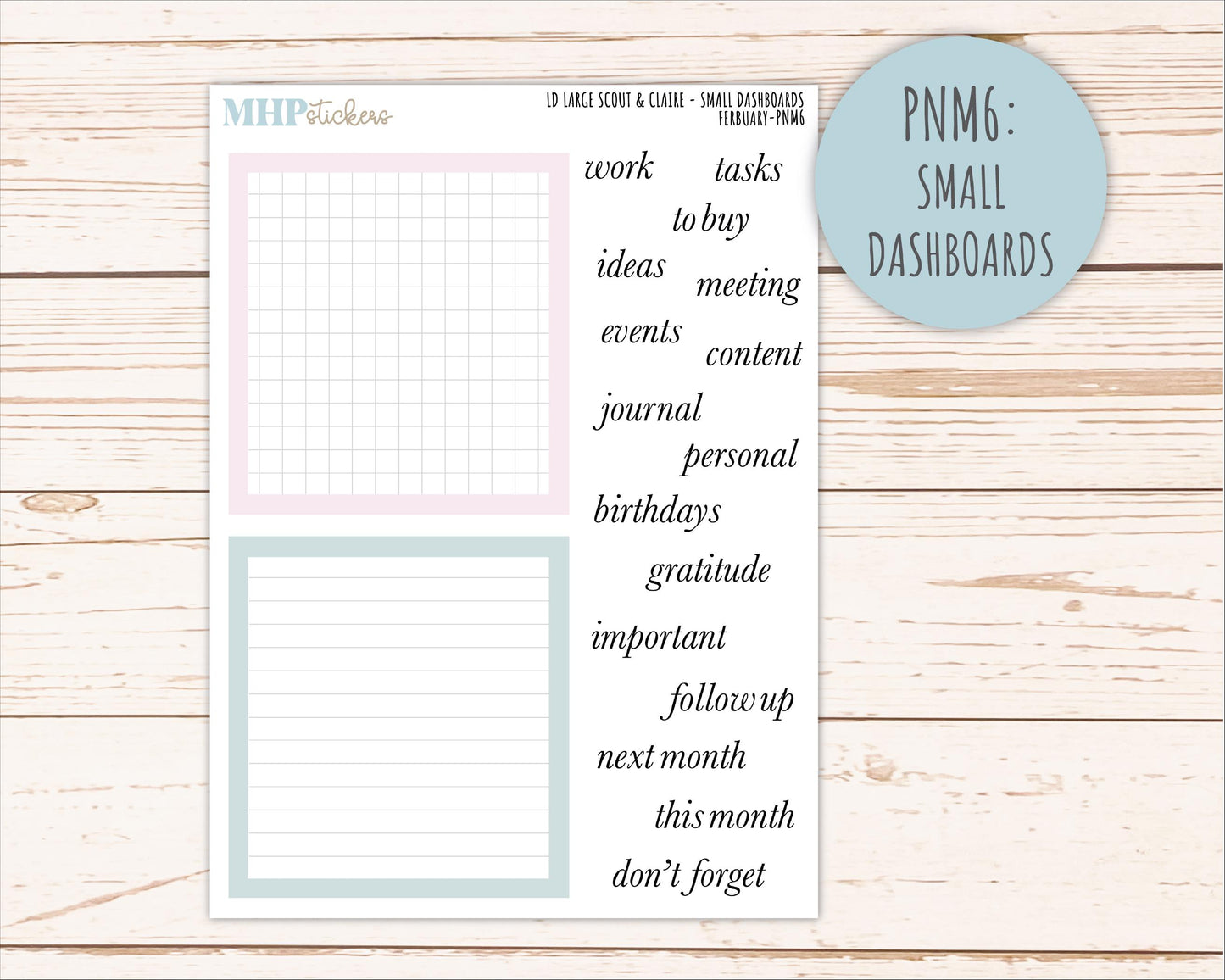FEBRUARY Neutral Color Stickers for the Large Scout & Claire Laurel Denise Planners || PTN26