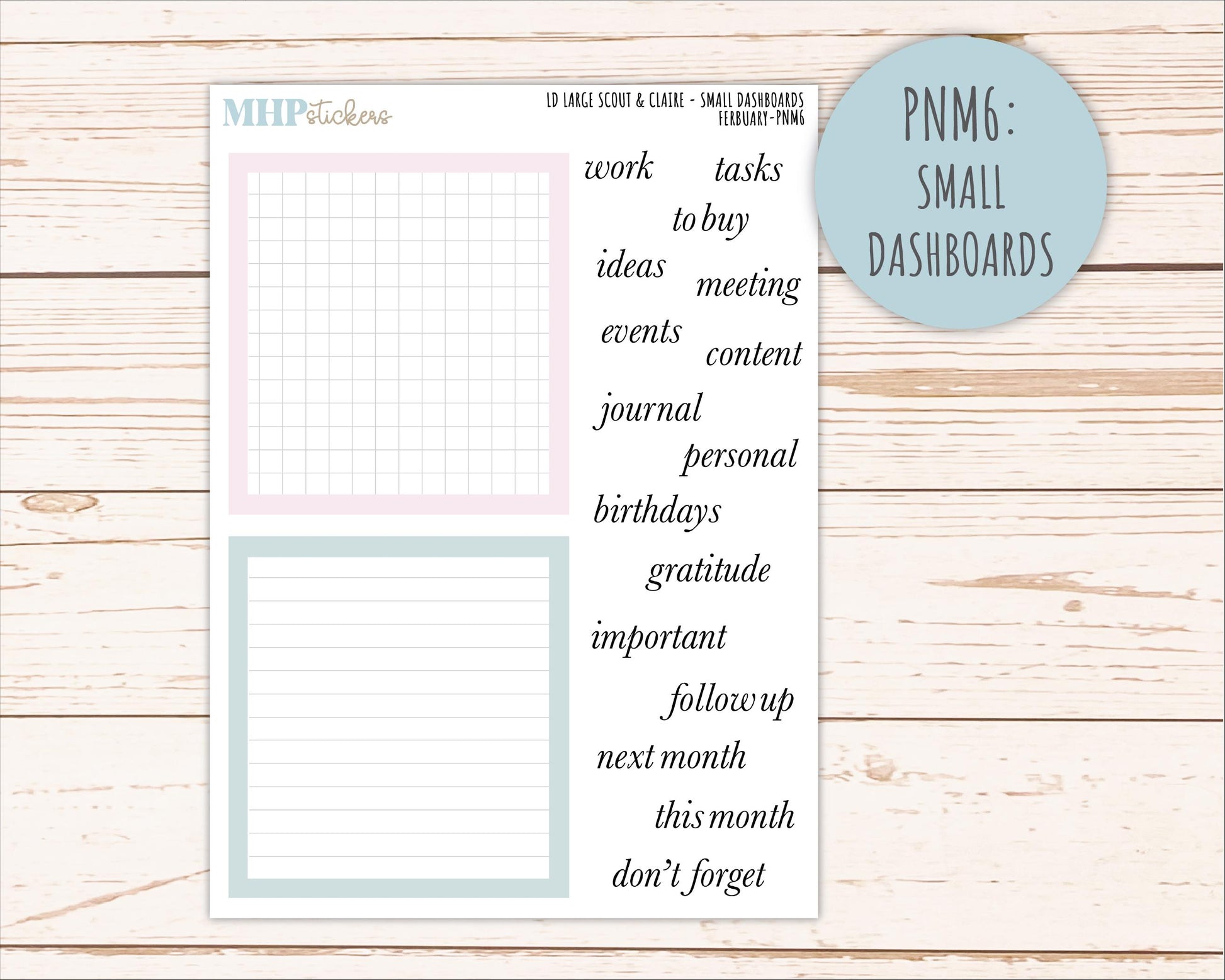 FEBRUARY Neutral Color Stickers for the Large Scout & Claire Laurel Denise Planners || PTN26