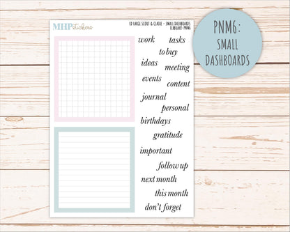 FEBRUARY Neutral Color Stickers for the Large Scout & Claire Laurel Denise Planners || PTN26