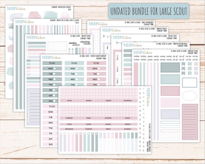FEBRUARY Neutral Color Stickers for the Large Scout & Claire Laurel Denise Planners || PTN26