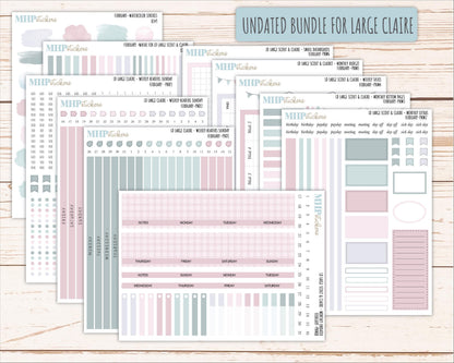 FEBRUARY Neutral Color Stickers for the Large Scout & Claire Laurel Denise Planners || PTN26