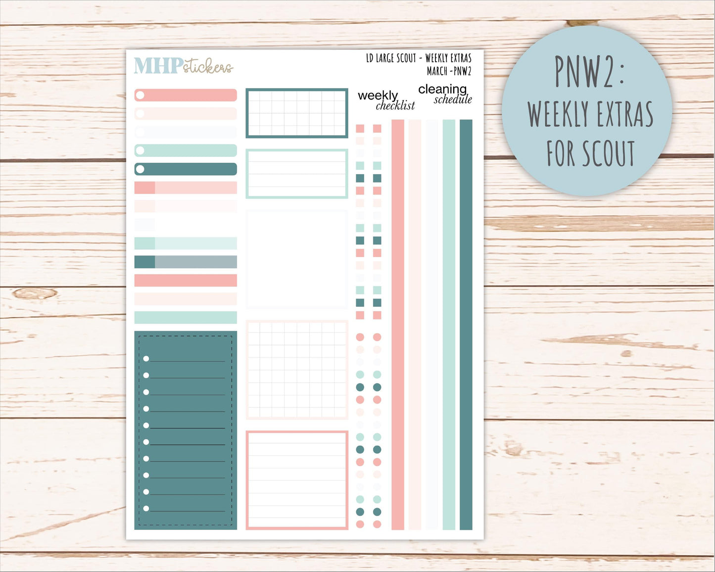 MARCH Neutral Color Stickers for the Large Scout & Claire Laurel Denise Planners || PTN26