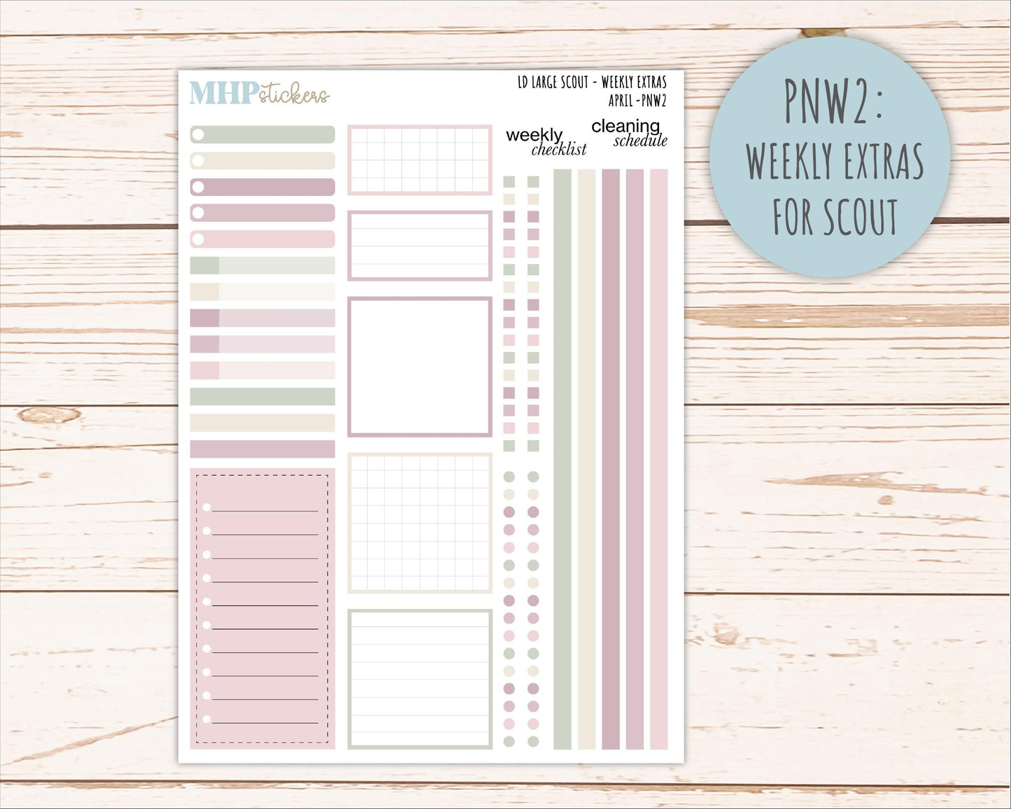 APRIL Neutral Color Stickers for the Large Scout & Claire Laurel Denise Planners || PTN26