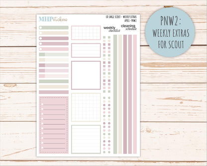 APRIL Neutral Color Stickers for the Large Scout & Claire Laurel Denise Planners || PTN26