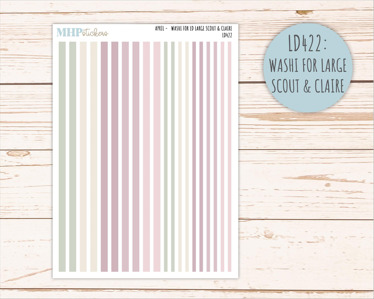 APRIL Neutral Color Stickers for the Large Scout & Claire Laurel Denise Planners || PTN26