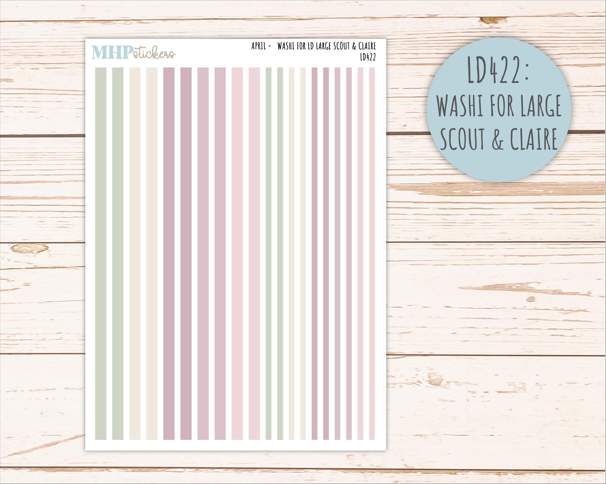 APRIL Neutral Color Stickers for the Large Scout & Claire Laurel Denise Planners || PTN26