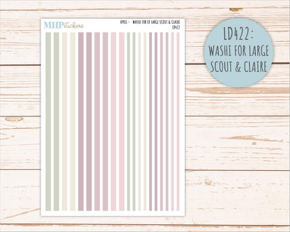 APRIL Neutral Color Stickers for the Large Scout & Claire Laurel Denise Planners || PTN26