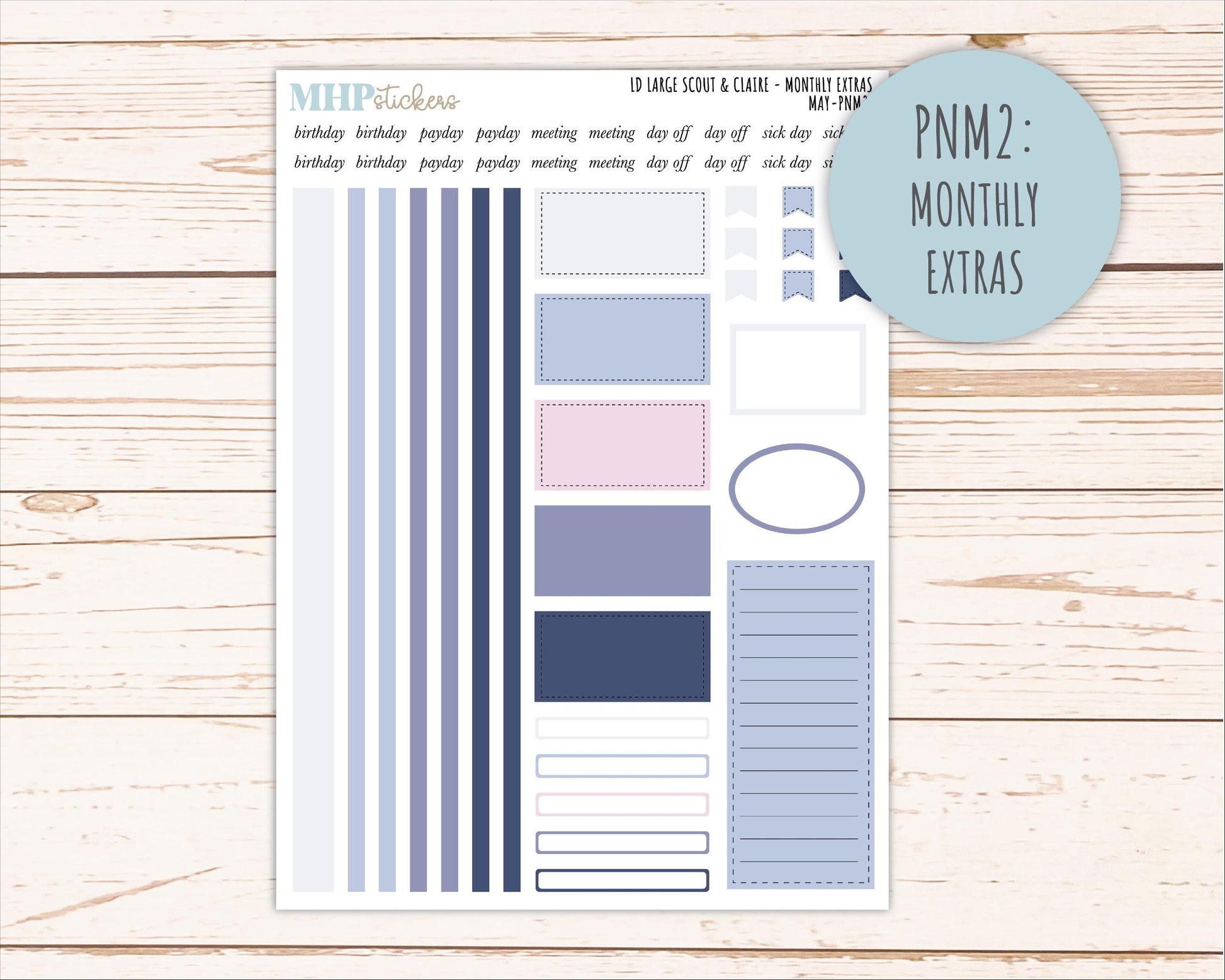 MAY Neutral Color Stickers for the Large Scout & Claire Laurel Denise Planners || PTN26
