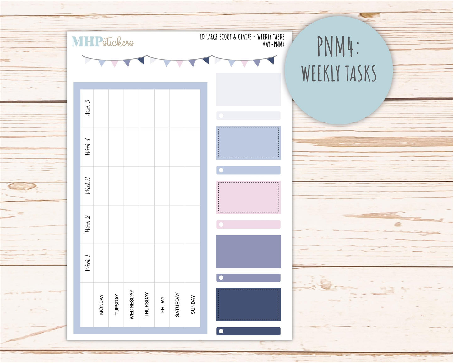 MAY Neutral Color Stickers for the Large Scout & Claire Laurel Denise Planners || PTN26