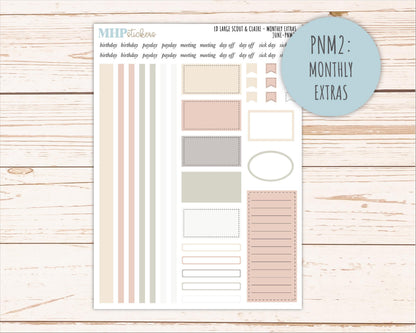JUNE Neutral Color Stickers for the Large Scout & Claire Laurel Denise Planners || PTN26