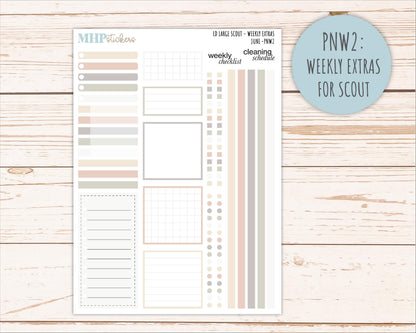 JUNE Neutral Color Stickers for the Large Scout & Claire Laurel Denise Planners || PTN26