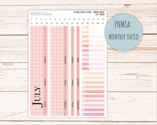 JULY Neutral Color Stickers for the Large Scout & Claire Laurel Denise Planners || PTN26