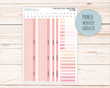 JULY Neutral Color Stickers for the Large Scout & Claire Laurel Denise Planners || PTN26