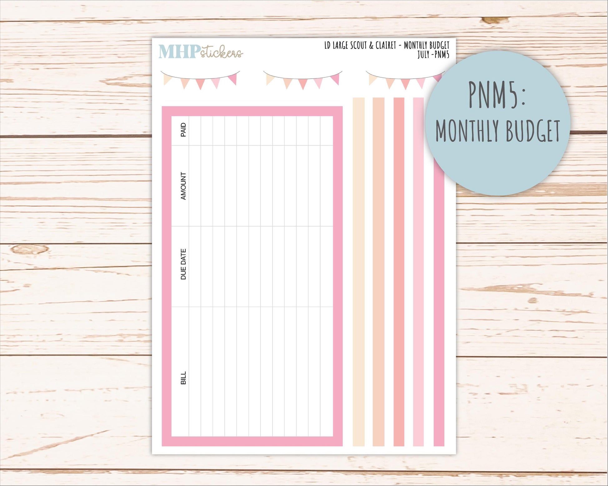 JULY Neutral Color Stickers for the Large Scout & Claire Laurel Denise Planners || PTN26